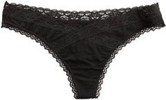 Modal Thong featuring Crossed Lace Trim