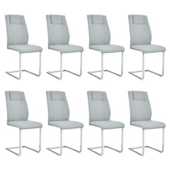 Modern Dining Chairs With Padded Seat, Metal Legs
