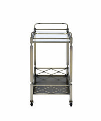 Matiesen Clear Glass & Antique Gold Finish Serving Cart