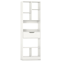 61inch Tall Freestanding Bookcase with Drawer 8-Cube Storage Organizer