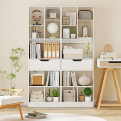 61inch Tall Freestanding Bookcase with Drawer 8-Cube Storage Organizer