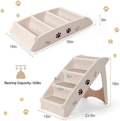 Collapsible Plastic Pet Stairs 4 Step Ladder for Small Dog and Cats