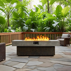 Tabletop Propane Fire Pits 55 x 23 in, 50,000 BTU Outdoor Firepit Table