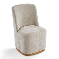 Indoor Dining Chair Set of 2 in Creamy Oatmeal Upholstered Fabric