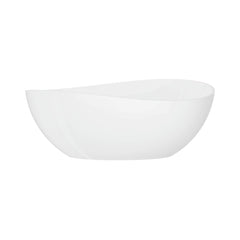 Nuvia 63-Inch Freestanding Glossy White Stone Resin Bathtub With Overflow And Drain (SAK42613)