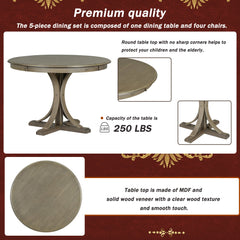 Isla Graceful Pedestal Dining Set for Four