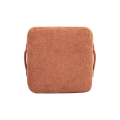 Oliver 16' Tapered Square Upholstered Ottoman in Spice Orange Fleeced Teddy