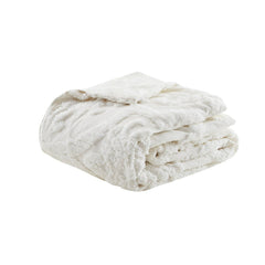 King/Cal King 3 Piece Tufted Cotton Chenille Damask Duvet Cover Set