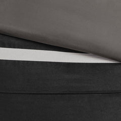 7 PC Pieced Faux Suede Comforter Set Black King