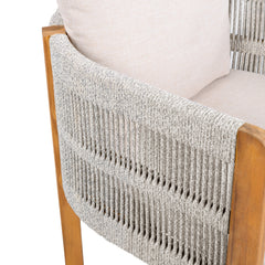 Acacia Wood Outdoor Dining Chairs 2-Pack with Beige Cushions