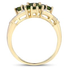 1.26 Carat Genuine Chrome Diopside .925 Sterling Silver Ring