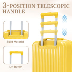 14'/20' 2-Piece ABS Spinner Wheel Luggage Set with Combination Lock