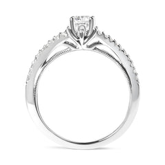 14K White Gold 5/8 Cttw Diamond Split Shank Engagement Ring (G-H Color, VS2-SI1 Clarity) - Size 7