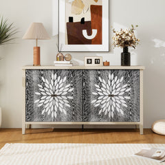 Sideboard Buffet Cabinet with 4 Doors and Adjustable Shelves