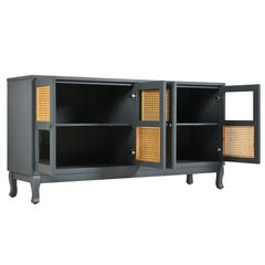 Retro Industrial Grey 4-Door Sideboard