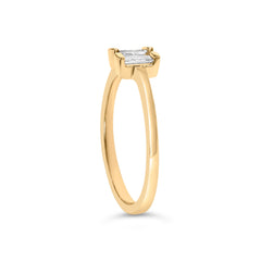 14K Yellow Gold Plated Sterling Silver 1/5 Cttw Baguette Diamond Open Band Ring