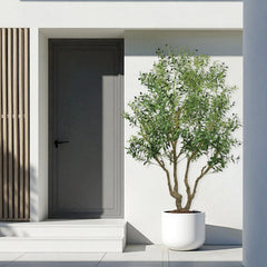 8FT Tall Artificial Olive Tree - Large Faux Potted Tree