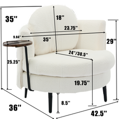 42.5' Single Sofa Chair in White