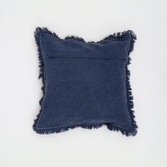 Handcrafted Cotton-Linen Fringe Throw Pillow - 22"