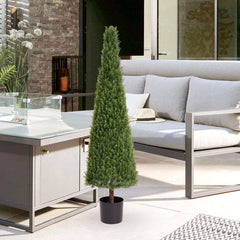 5FT Conical Topiary Cedar Trees Artificial Outdoor Lifelike Faux Evergreen