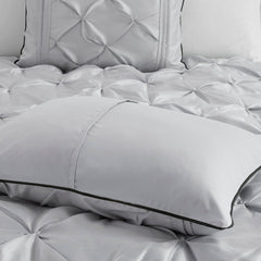 7 Piece Tufted Comforter Set Grey King