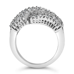 14K White Gold Diamond Cocktail Ring Band (1 3/4 Cttw, H-I Color, SI2-I1 Clarity) - Size 6-1/2