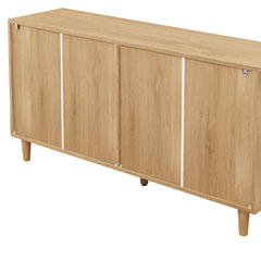 51.18' 6-Drawer Rattan Storage Cabinet Natural