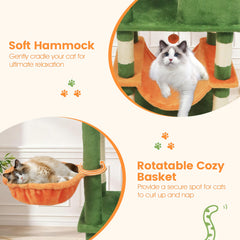 66 Inch Tall Cat Tree Multi-Level Cat Tower with 2 Condos Sisal Scratching Posts