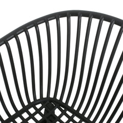 Modern Mykonos Outdoor Dining Chairs Set of 2 with Weather-Resistant Black Plastic Resin
