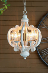 Farmhouse 6-Light Wood Chandelier Pendant Light Fixture