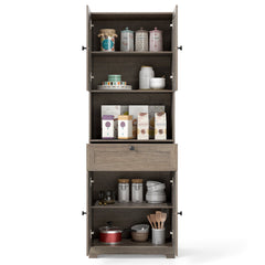 67.5 Inch Tall Modern Freestanding Floor Storage Cabinet with 4 Doors and 1 Drawer