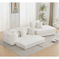 Folding Convertible Out Sleeper Sofa Bed 2-in-1 Combination Sofa Beige