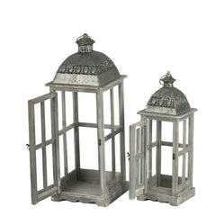 Wooden Candle Lantern Decorative Set for Indoor and Outdoor Use