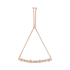14K Yellow Gold Plated .925 Sterling Silver Channel Set Diamond Accent Twist 4â€-10†Adjustable Bolo Bracelet (I-J Color, I3 Clarity)
