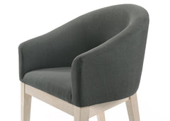 Neroli Set of 2 Gray Fabric 23' Barrel Accent Chairs