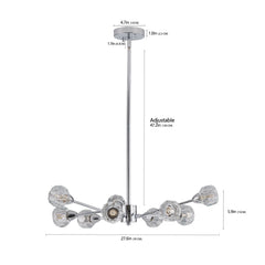 28" Modern Crystal Chandelier With 9 Lights