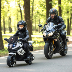 6V Kids Motorcycle with Headlights Music and Detachable Training Wheels