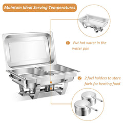 2 Packs Stainless Steel Chafing Dish