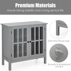 Glass Door Sideboard Console Storage Buffet Cabinet