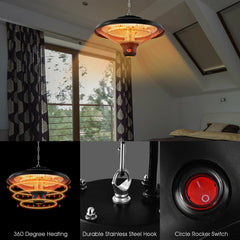1500W Electric Hanging Ceiling Mounted Infrared Heater with Remote Control