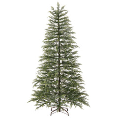7.5 Feet Artificial Christmas Tree with Branch Tips and Colorful LED Lights