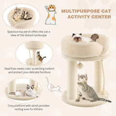 Cat Climbing Tree with Plush Perchs and Scratching Post