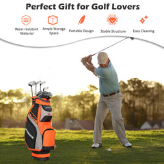 10.5 Inch Golf Stand Bag with 14 Way Dividers and 7 Zippered Pockets