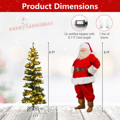 6/7 FT Pre-Lit Artificial Christmas Tree Spiral Holiday Tree with 612/791 Branch Tips and 8 Modes