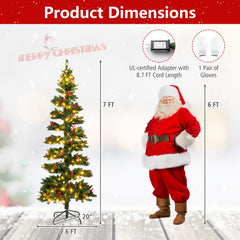 6/7 FT Pre-Lit Artificial Christmas Tree Spiral Holiday Tree with 612/791 Branch Tips and 8 Modes