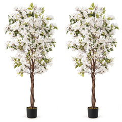 6 Feet Artificial Bougainvillea Tree with 910 White Flowers
