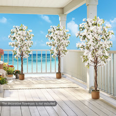 6 Feet Artificial Bougainvillea Tree with 910 White Flowers