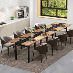 6 Feet Dining Table with Heavy-Duty Metal Frame for 6-8 People-Natural