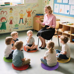 6 PCS Round Floor Cushions for Kids Classroom Floor Cushions with Handles-Multicolor