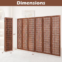 4-Panel Solid Wood Room Divider Folding Partition Stand